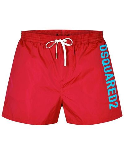 DSquared² Dsqua2 Logo Swim Shorts - Red