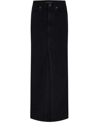 Balenciaga Denim Maxi Skirt - Black