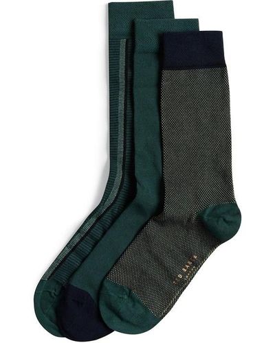 Ted Baker Ted Lowride 3p Socks Sn99 - Green