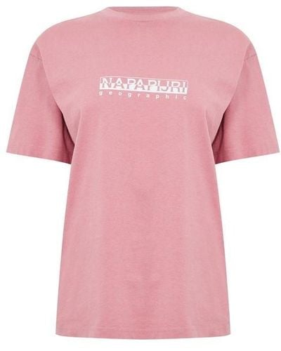 Napapijri Sebel Print T Shirt - Pink