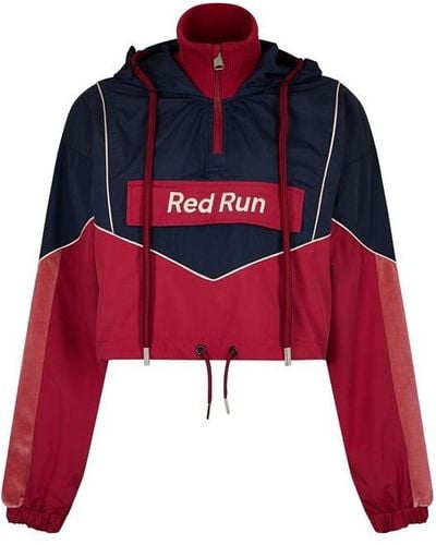 Red Run Activewear Cropped Winderbreaker - Red