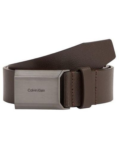 Calvin Klein Ck L Plaque Belt Sn42 - Brown