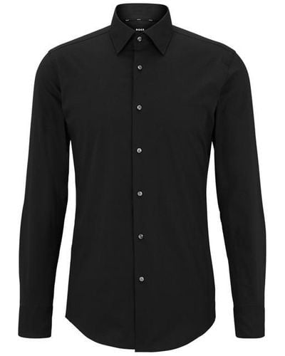 BOSS Hank Kent Long Sleeve Shirt - Black
