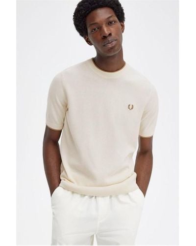 Fred Perry Fred Knit Tee Sn42 - Natural