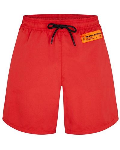 Heron Preston Logo Patch Swim Shorts - Red
