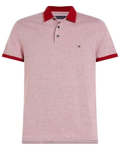 Tommy Hilfiger Mouline Tipped Slim Fit Polo Shirt - Pink