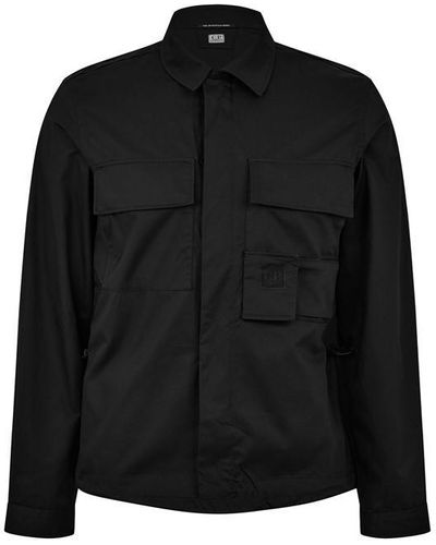 CP COMPANY METROPOLIS Gabardine Pocket Shirt - Black