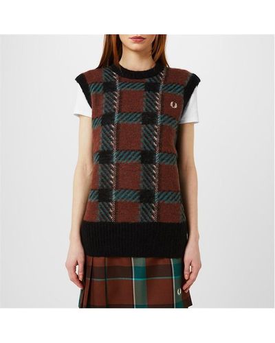 Fred Perry Fred Tartan Knit Ld34 - Black