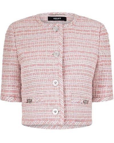Versace Tweed Jacket Ld44 - Pink