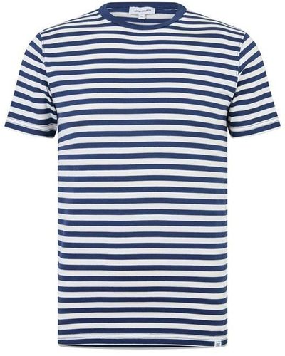 Norse Projects Niels Classic Stripe Ss Tee - Blue