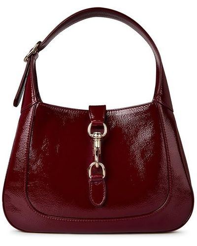 Gucci Jackie Small Patent Shoulder Bag - Red