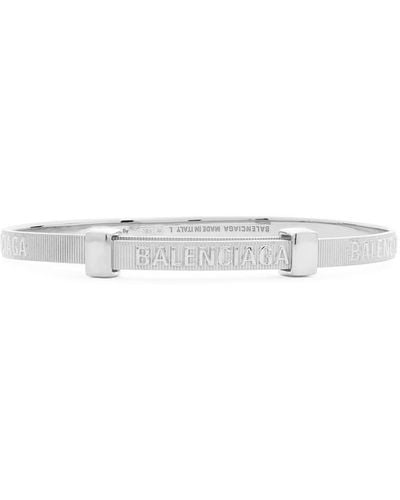 Balenciaga Force Striped Bracelet - White