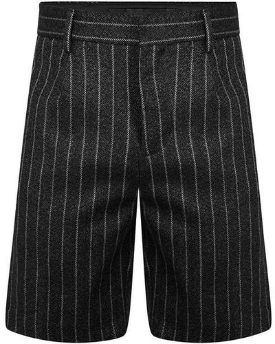 Represent Pinstripe Tailored Shorts - Black