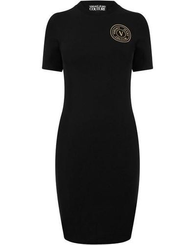 Versace Logo T Shirt Dress - Black