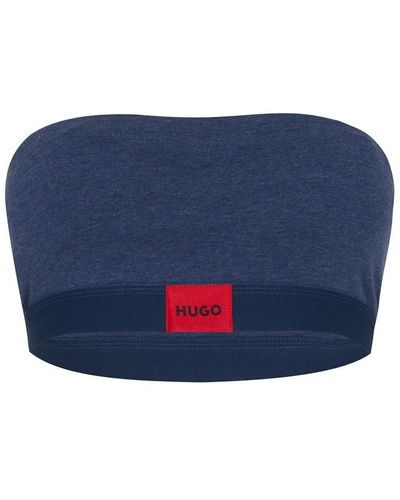 HUGO Cotton Bandeau Bra - Blue