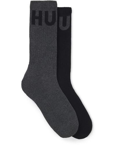 HUGO 2 Pack Iconic Crew Socks - Black