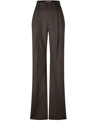 Saint Laurent High Waisted Tailored Trousers - Brown