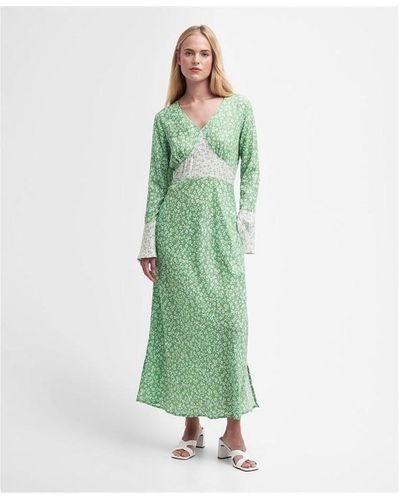 Barbour Sandgate Floral Maxi Dress - Green