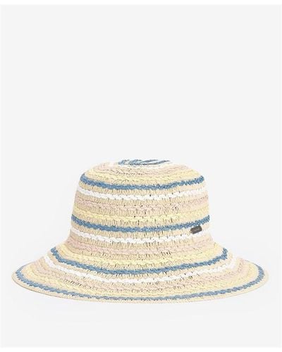 Barbour Dana Cloche Straw Bucket Hat - White