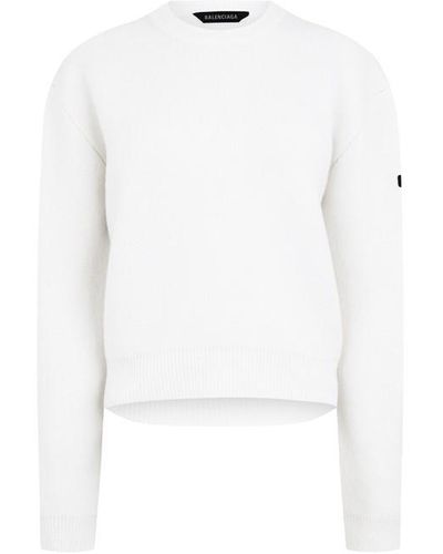 Balenciaga Long Sleeve Jumper - White