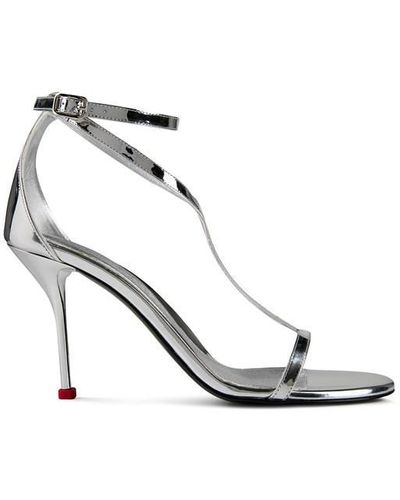 Alexander McQueen Harness Sandal Stiletto Heels - Metallic