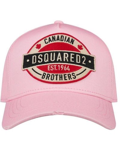DSquared² Canadian Brothers Patch Cap - Pink