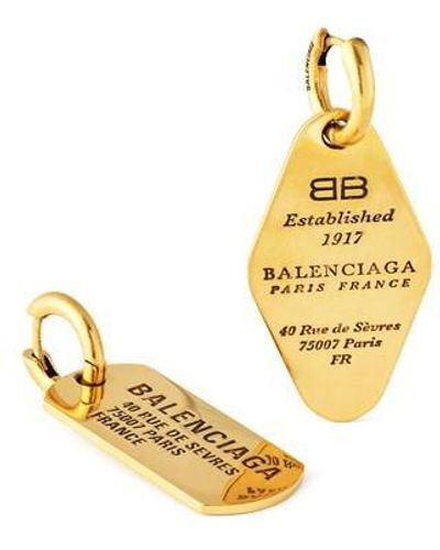 Balenciaga Bal Tags Earngs Ld42 - Metallic