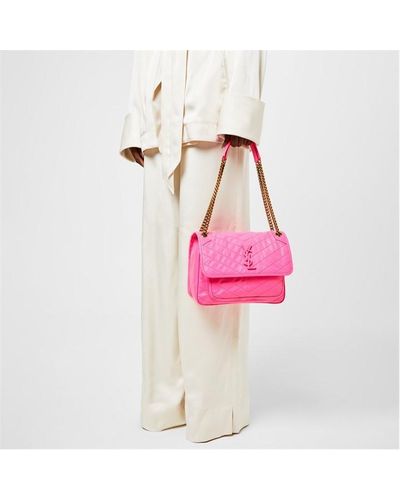 Saint Laurent Niki Chain Shoulder Bag - Pink