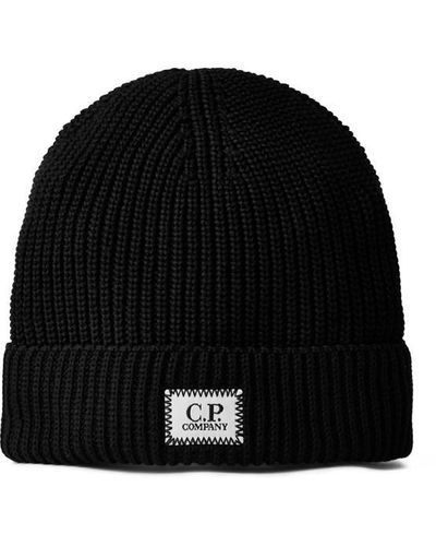 C.P. Company Cp Cttn Logo Beanie Sn99 - Black