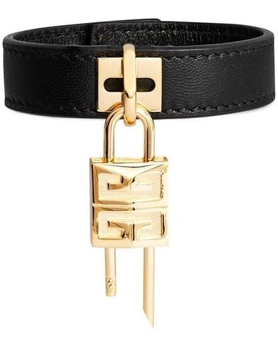 Givenchy Giv Lock Lthr Brclt Ld22 - Black