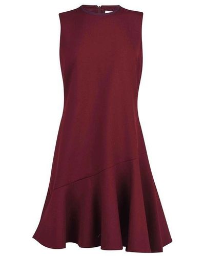 Victoria Beckham Relaxed Turtle Neck Dress - Red