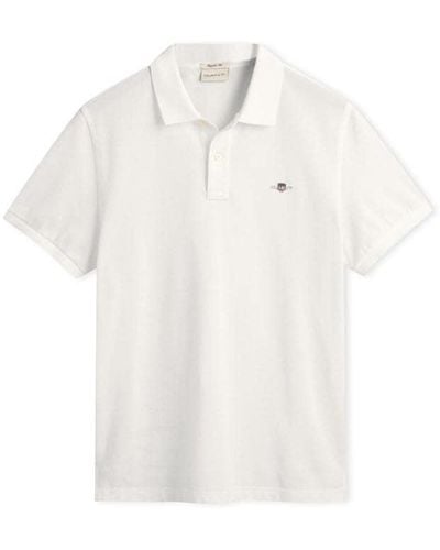 GANT Shield Piqué Polo Shirt - White