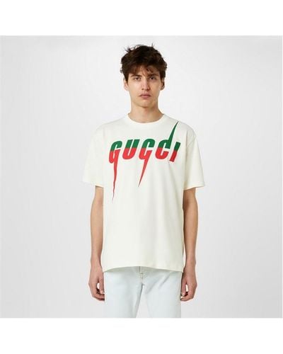 Gucci Blade Print T Shirt - White