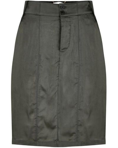 Saint Laurent Twill Pencil Skirt - Grey