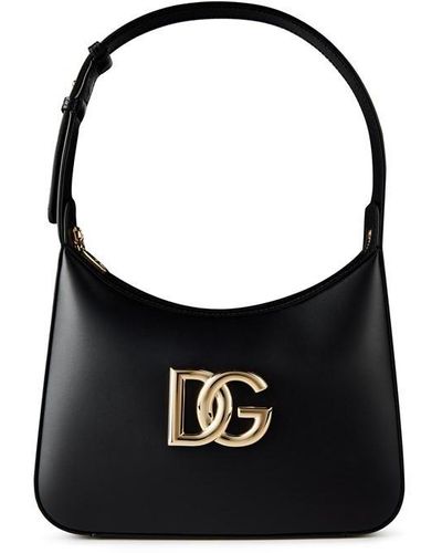 Dolce & Gabbana Dg Logo Hobo Bag Ld05 - Black