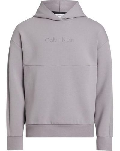 Calvin Klein Embossed Logo Comfort Hoodie - Grey