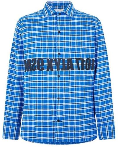 1017 ALYX 9SM Alyx Logo Flannel Sn34 - Blue