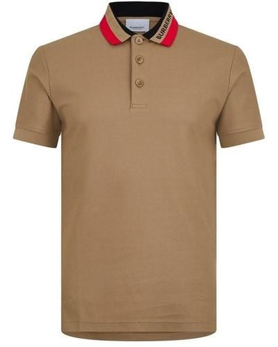 Burberry Logo Detail Cotton Piqué Polo Shirt - Brown