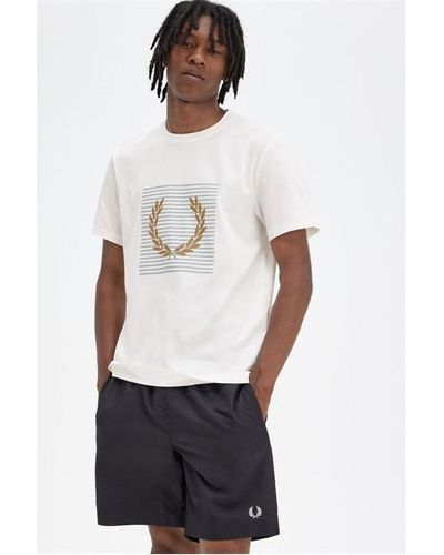 Fred Perry Fred Strp Laurel Tee Sn42 - White