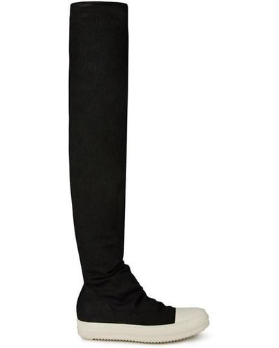 Rick Owens Knee High Sock Boots - Black