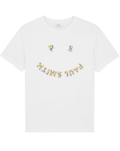 PS by Paul Smith Ps Floral Happy T Ld41 - White