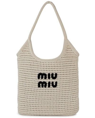 Miu Miu Miu Crochet Tote Ld42 - White