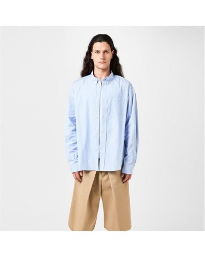 Givenchy Giv Log Stipe Shirt Sn42 - Blue
