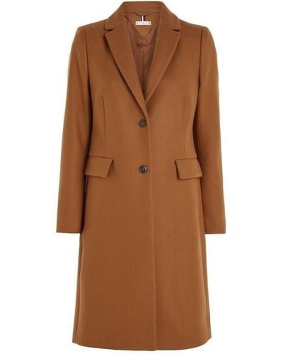 Tommy Hilfiger Wool Blend Classic Coat - Brown