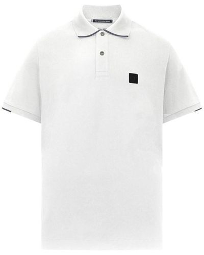 CP COMPANY METROPOLIS Rib Stretch Tipped Polo Shirt - White