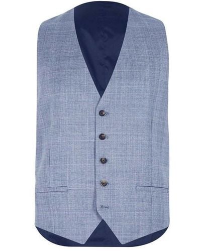Richard James Rivulet Tailored Fit Waistcoat - Blue