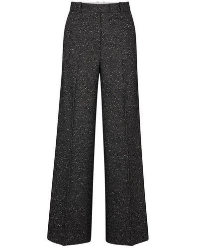 BOSS Regular-fit High-waisted Trousers In Structured Tweed - Grey