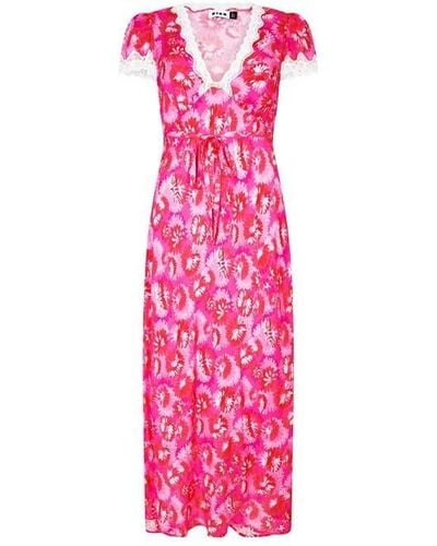 RIXO London Clarice Midi Dress - Pink