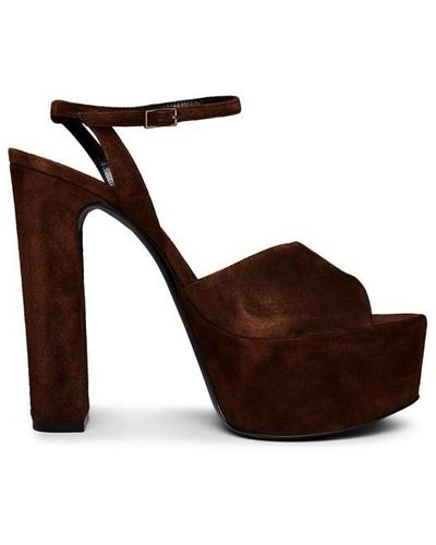 Saint Laurent Jodie Platform Sandals - Brown
