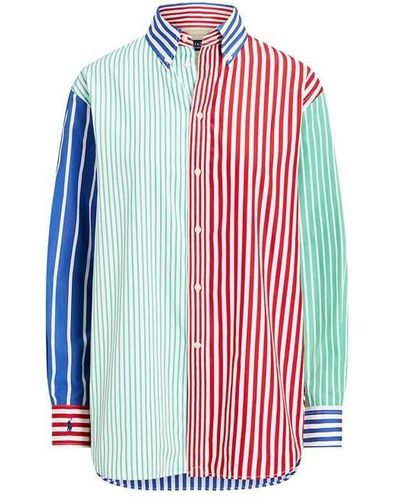 Polo Ralph Lauren Oversize Striped Cotton Fun Shirt - Blue